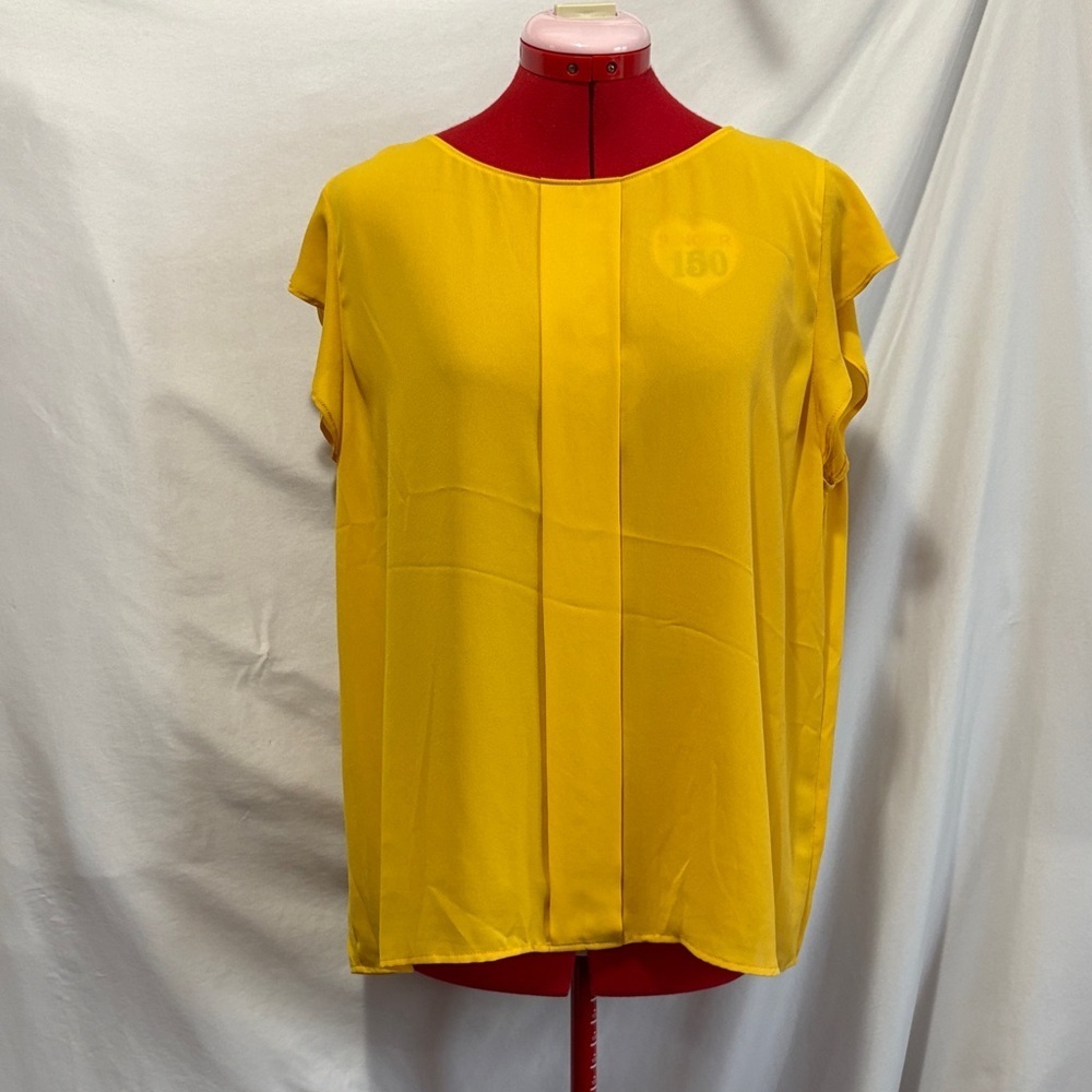 Tahari ASL Golden Yellow Blouse Ll180